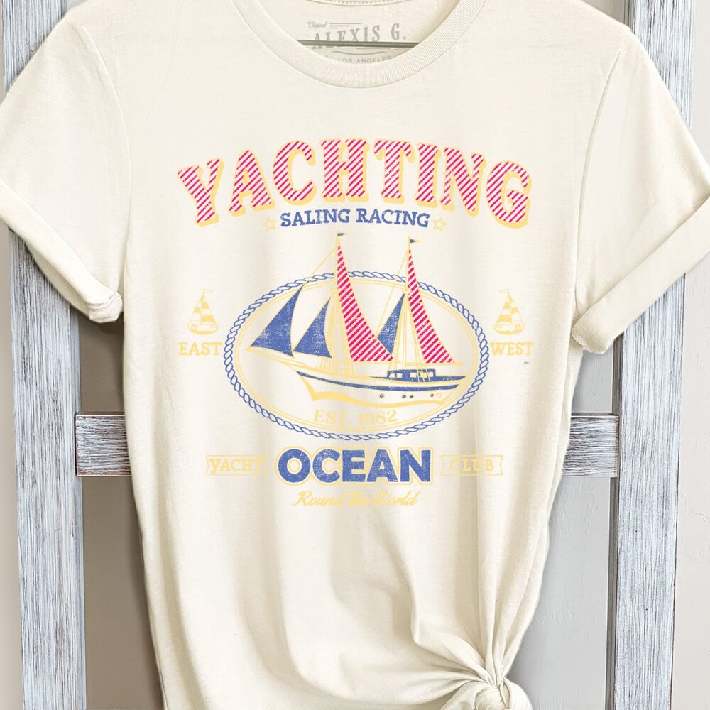 Yachting Shirt, Yacht Club T Shirt, Boat Day Shirt, Cute Summer Shirt